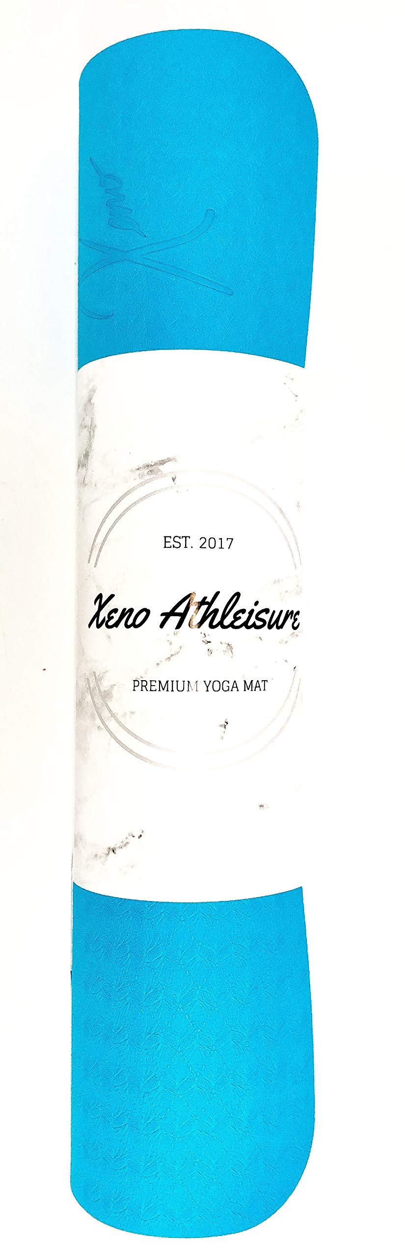 Xeno Luxury Yoga Mat with Carry Strap and Travel Bag for Hot, Bikram, Stretching, Ashtanga, or Stretching Forms, Double-Layer Cushion for Pose Support, Non-Slip Base