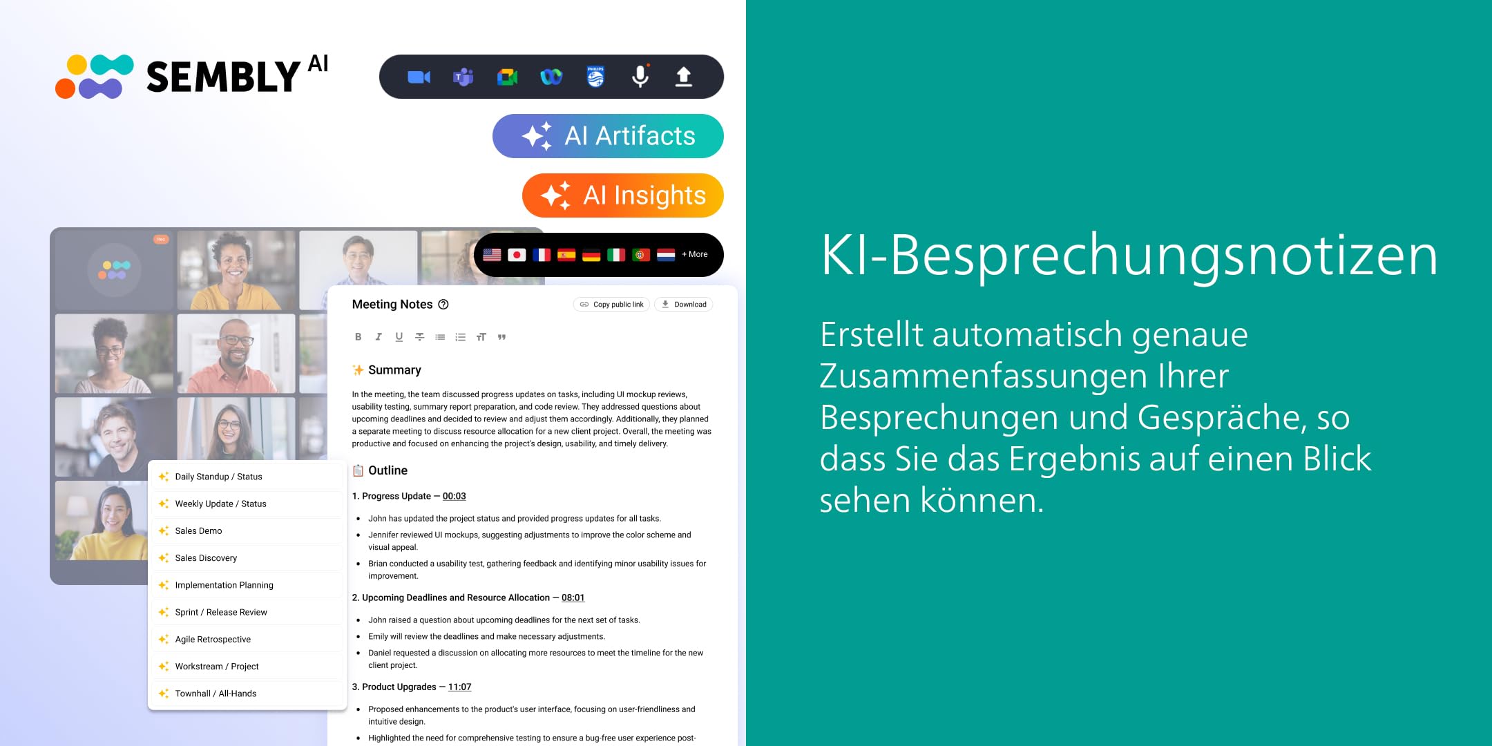Philips DVT1600 VoiceTracer, Audiorecorder-Stift, 32GB, inkl. Sembly AI-Testlizenz: Transkription & KI-Zusammenfassungen