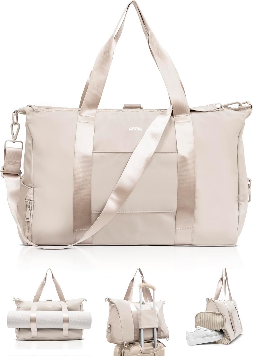 Gym Bag for Women – 3-in-1 Duffle with Laptop & Yoga Mat Space, Personal Item Travel Bag with Shoe Compartment, Luggage Sleeve & Toiletries Pouch, Stylish Weekender & Carry On