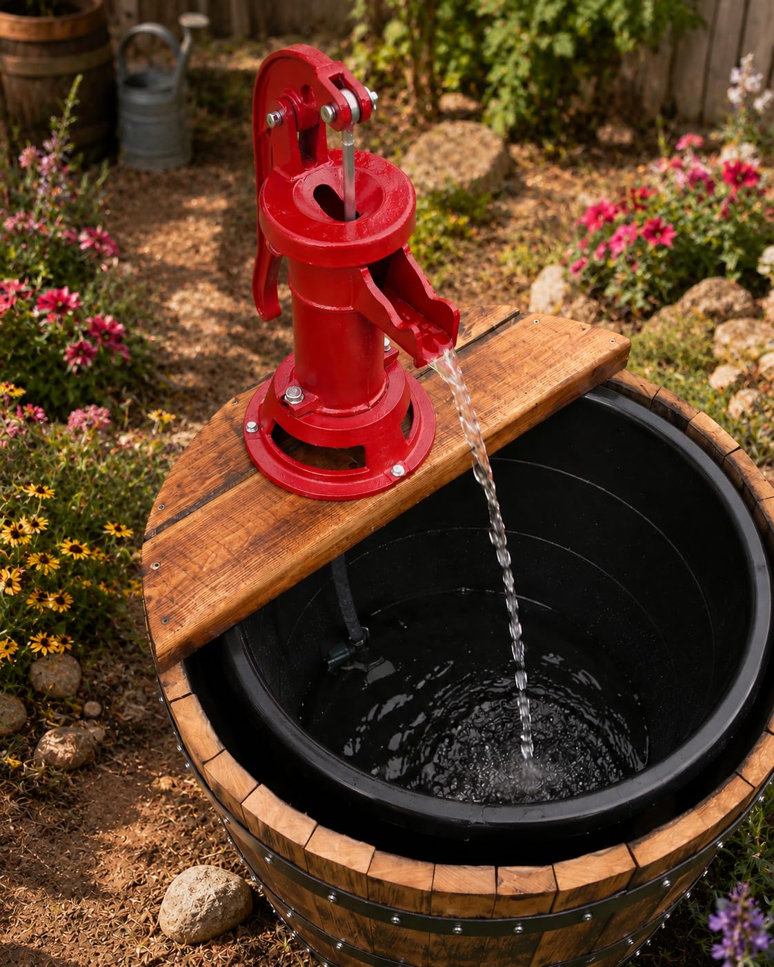 XtremepowerUS - Jarra de mano con bomba de agua de 25 pies (funciona a mano) Lift Press - Estanques de jardín con ventosa para exteriores
