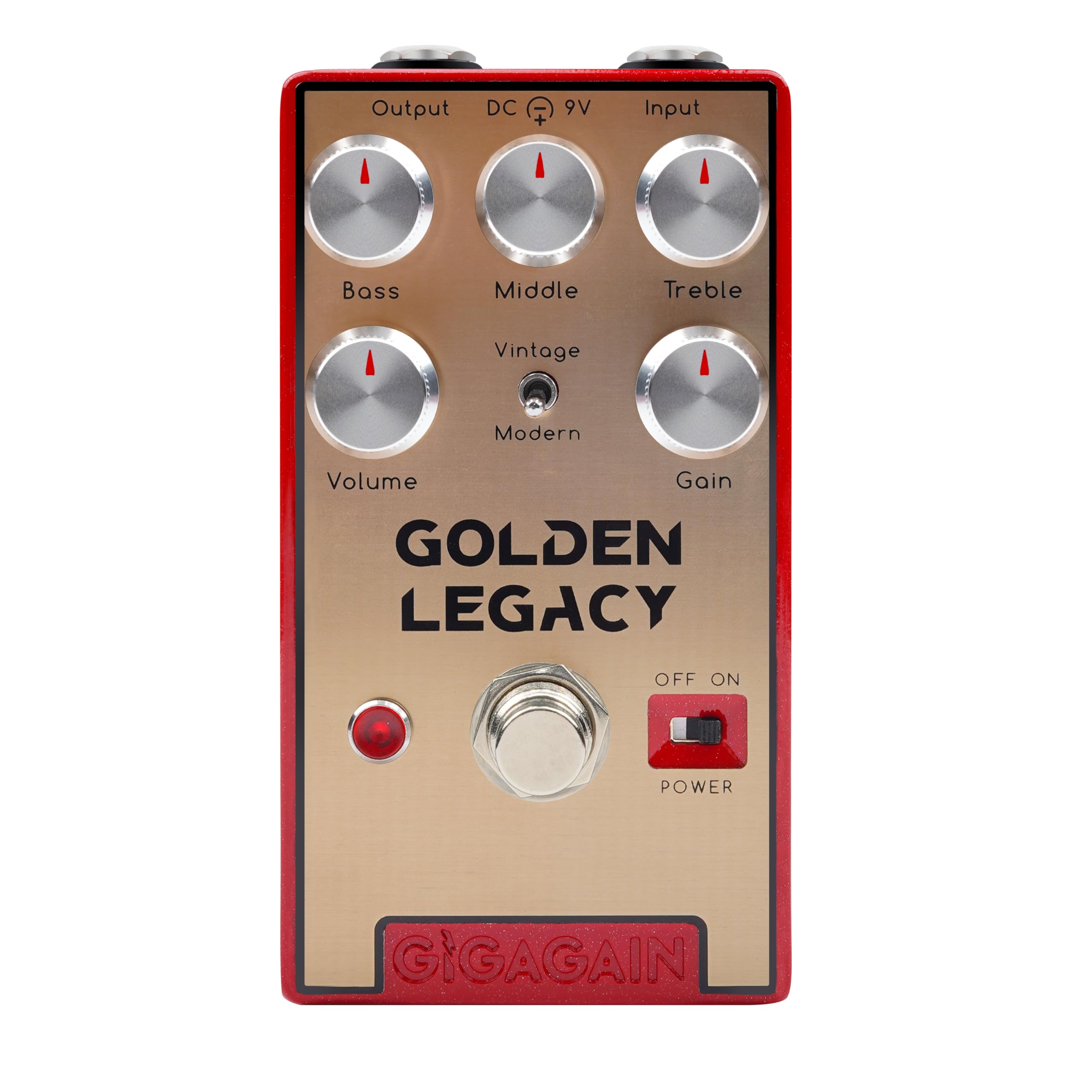 GP05 Golden Legacy Distortion – pedale chitarra, distorsione rock classica, da crunch caldo a gain alto, suono tipo ampli, risposta dinamica, true bypass, compatto in metallo