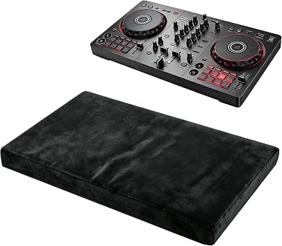 Spandex Soft Dust Cover for Pioneer DJ DDJ-FLX4 Controller, Protective Fleece Case with Elastic Band, Black