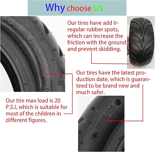 Miniatura 5 de Juego de neumáticos y tubos interiores 110/50-6.5 para 38cc 47cc 49cc Mini Pocket Rocket Drit Pit Bike Scooter Mini Dirt Bike Scooter Mini Moto