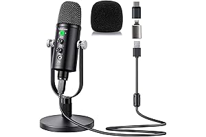 Mercase USB Microphone, Condenser Microphone for iPhone,Mac,Computer,Phone,PS4 and PS5