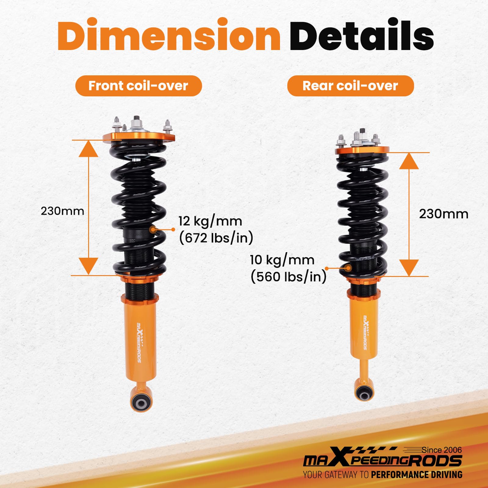 MaXpeedingrods 24-Way Adjustable Coilover Kit For 2004-2006 Scion XB - Lowering Suspension