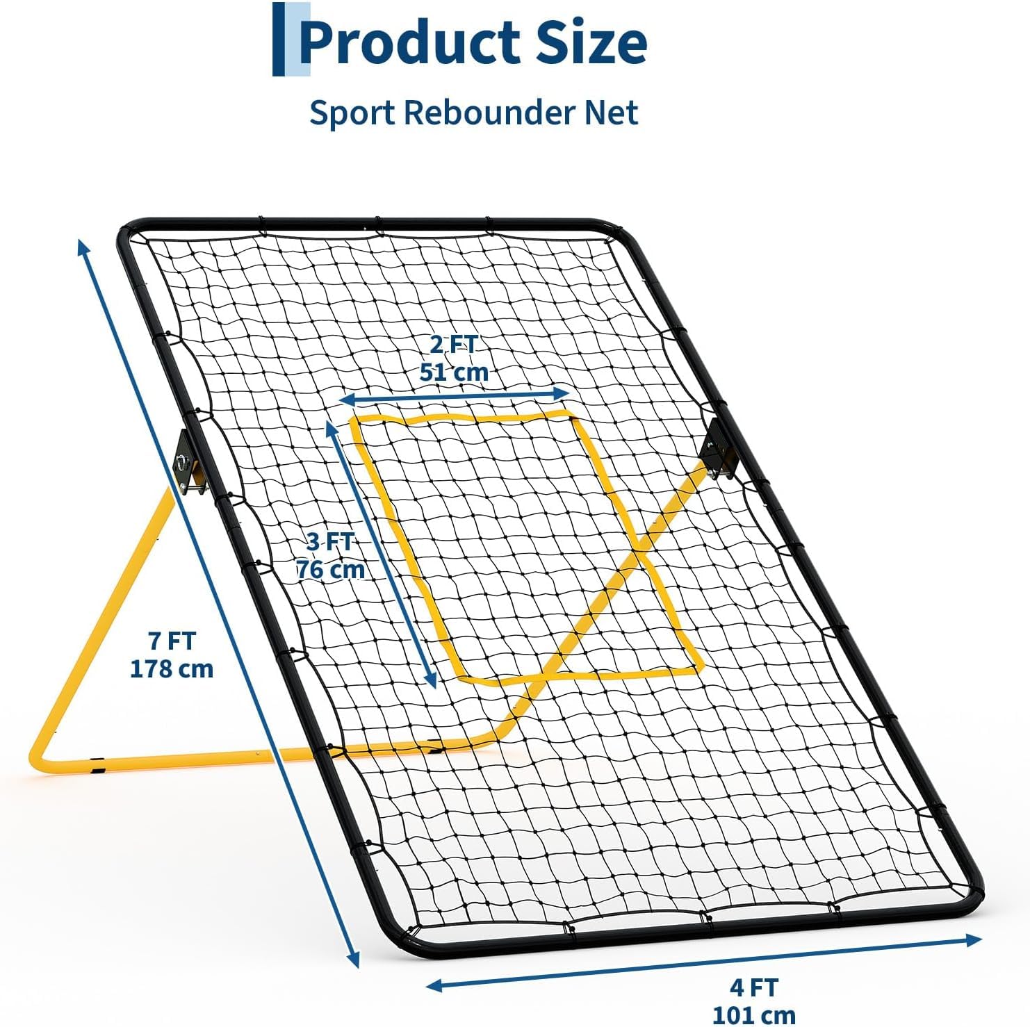 Verstellbares Volleyball Rebounder Netz 178 x 101 cm, Großes Trainings-Bounce-Back-Netz