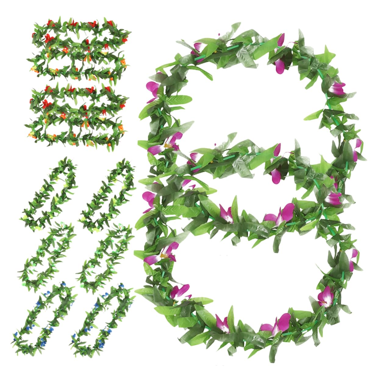 POPETPOP 12 Piezas Leis Hawaianos Decorativas Flores Tropicales para Fiestas Luau Celebraciones la Playa y Eventos Temáticos de Hawái Suministros de Decoración de Verano