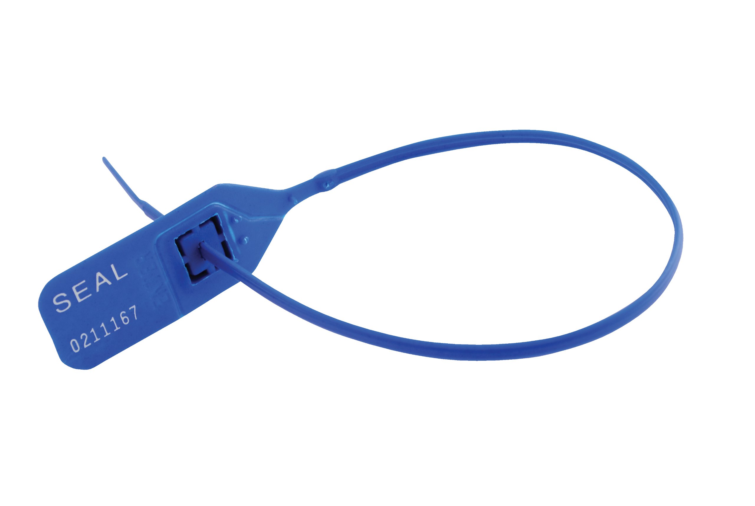 Vestil SECS-L11-BL Polypropylene Security Seal, Sequentially Numbered, Imprinted with 