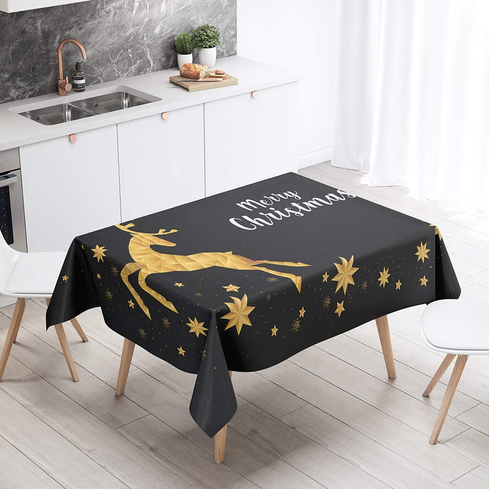 FANSU Tovaglia Natalizia Con Babbo Natale 140x160 Cm - Impermeabile, Antimacchia E Lavabile Per Tavolo Da Pranzo