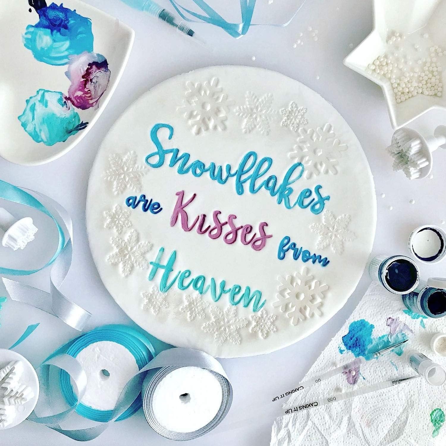Sweet Stamp by AmyCakes Plastic Stylish Uppercase and Lowercase Letters for Embossing Cakes