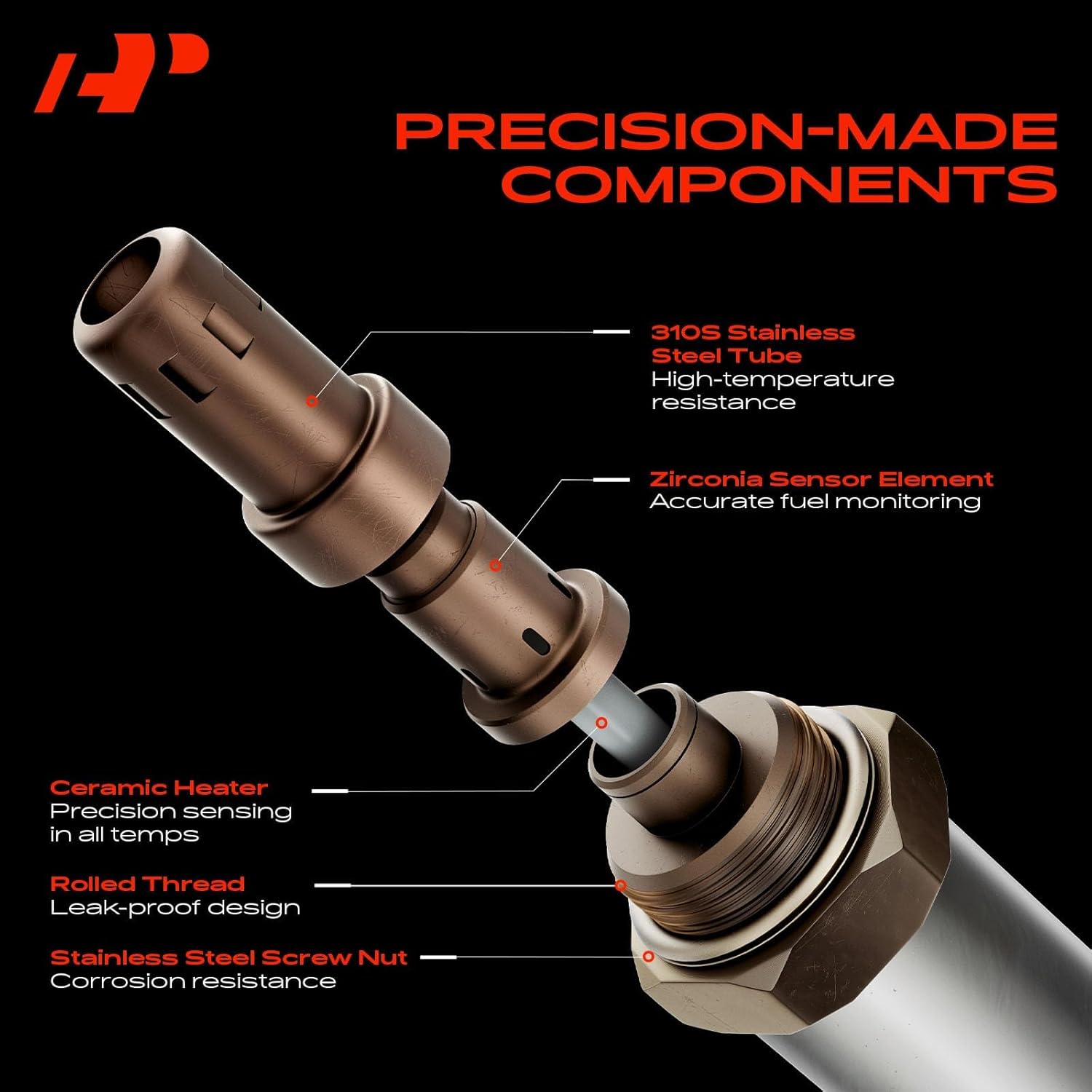 A-Premium O2 Oxygen Sensor Compatible with Ford F-150, Explorer, Escape, Mustang, Taurus, Flex & Lincoln MKZ, MKS, MKT & Mercury Mariner, 3.0L 3.5L 3.7L, Upstream and Downstream, 4-PC Set