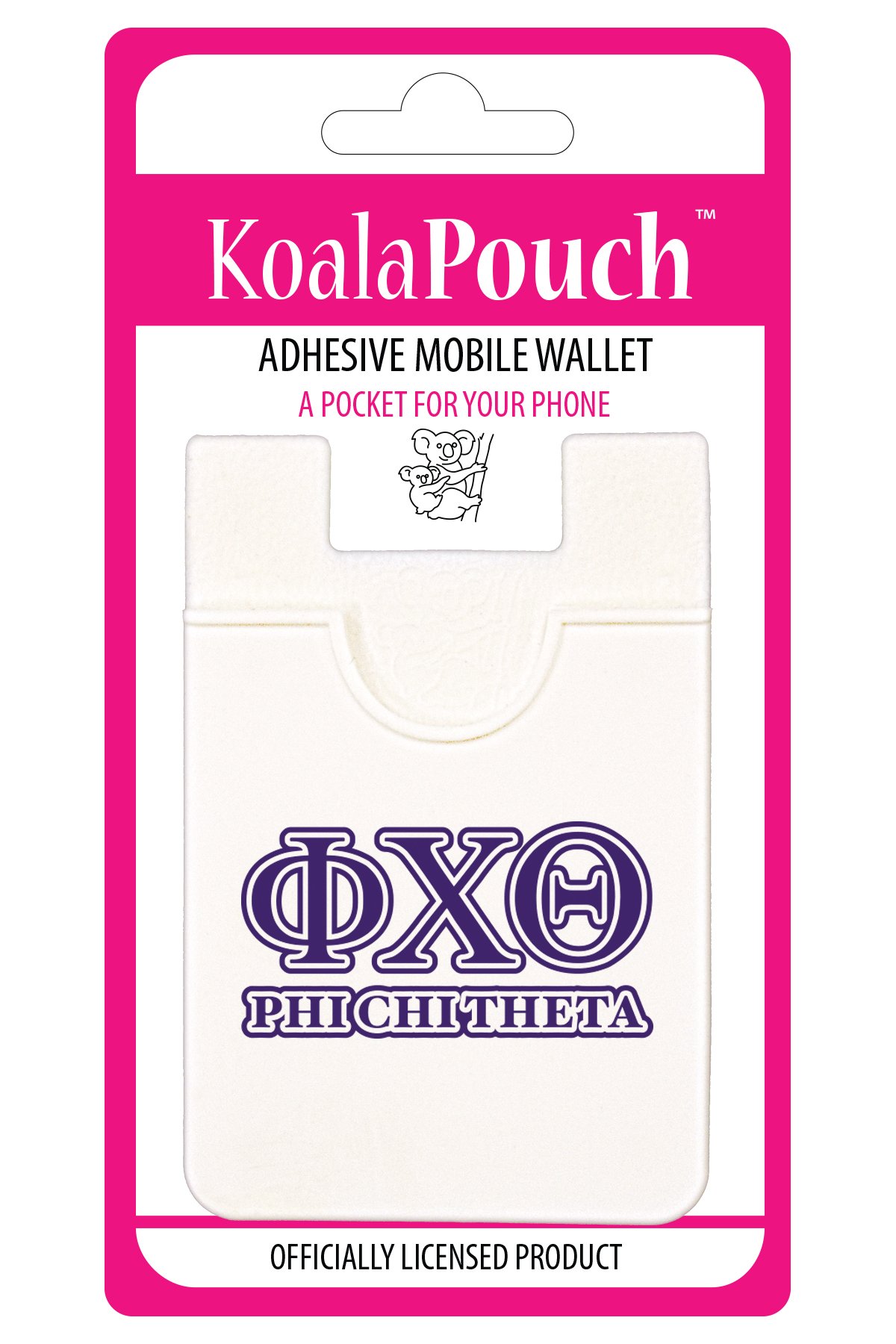 Phi Chi Theta - Koala Pouch - Adhesive Cell Phone Wallet