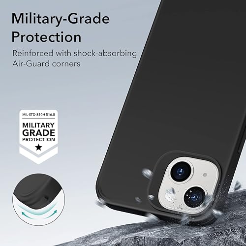 Vista 313 de ESR Funda para iPhone 15 Pro Max, compatible con MagSafe, de grado militar, negro transparente
