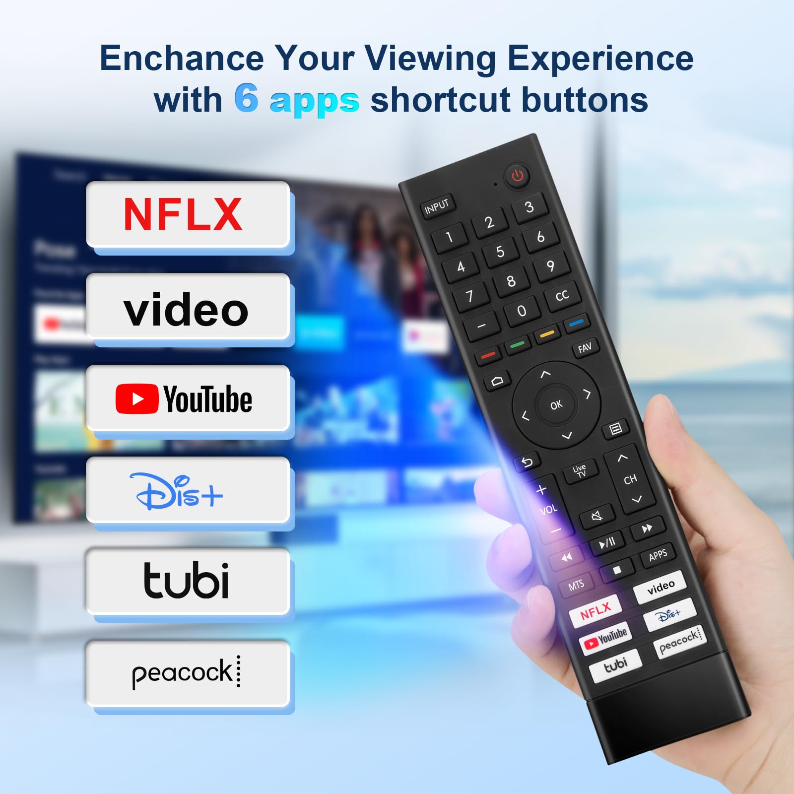 Amazon | Hisenseスマートテレビリモコンの交換用。Hisense 4K UHD