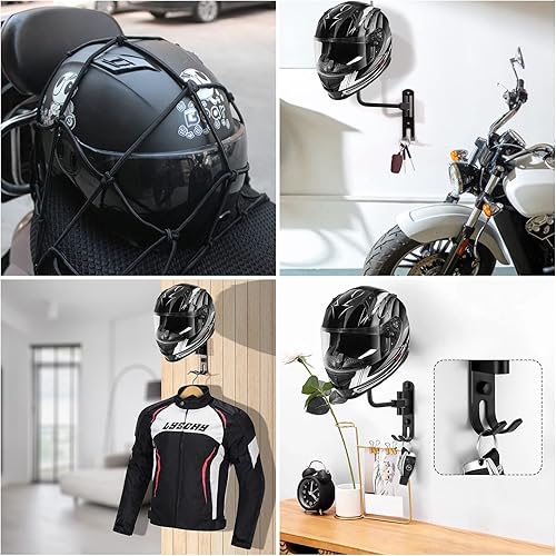 Miniatura 6 de AUTODECO Space - Estante de aluminio para casco montado en la pared, negro, rotación de 180, capacidad de 50 libras, 31.5 pulgadas x 31.5 pulgadas