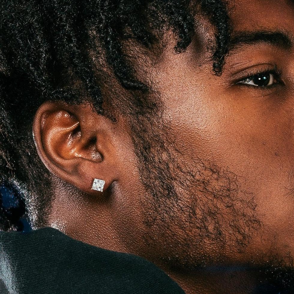 S925 Princess Cut D Color VVS1 Synthetic Moissanite Stud Earrings Square Earrings For Women Men Hypoallergenic Sterling Silver Earrings - Image 6