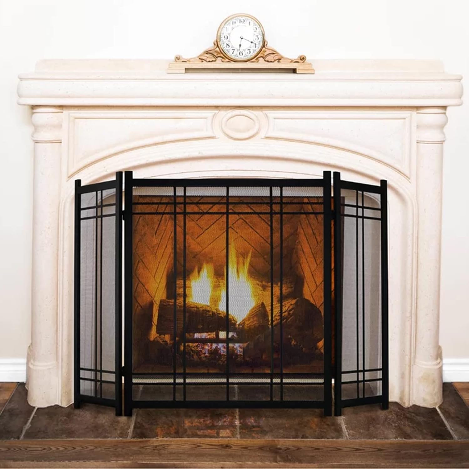 Black Fireplace Guards Fence for Babies Toddlers Kids Pets Dogs Safety