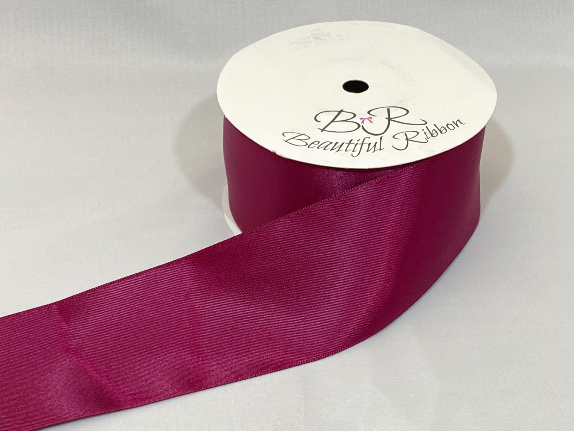 2 metres (Cut from Reel) of 50mm Satin Ribbon Burgundy Wine Claret Double Sided 50 mm 5cm 2" 2 Inch