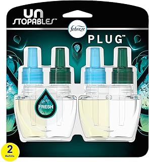 Febreze Unstopables Odor-Fighting PLUG Air Freshener, Fresh, (2) .87 fl. oz. Oil Refill