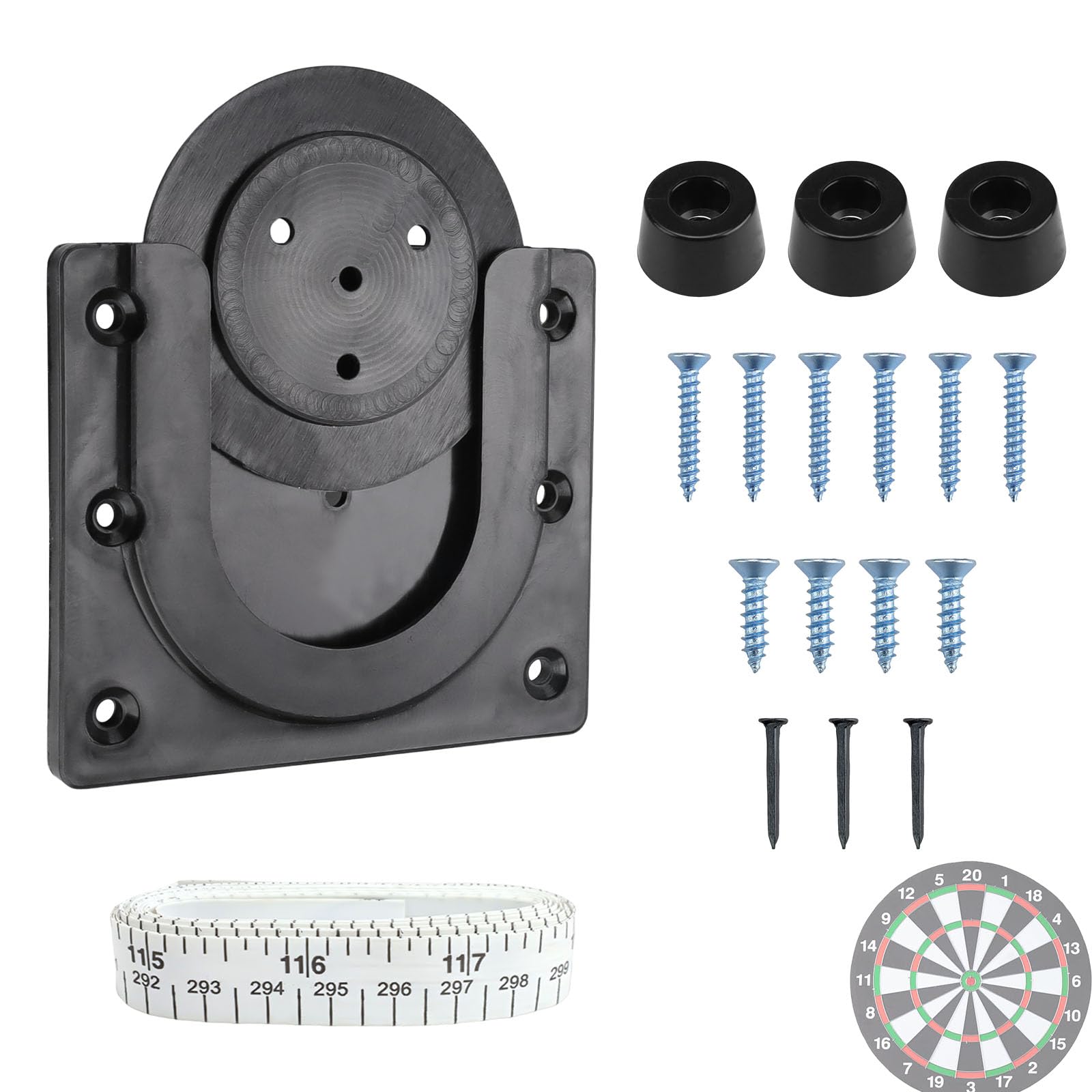 DEANKEJI Staffa di Montaggio per Freccette, Bersaglio per Freccette Supporto con Metro da 305 cm/120 Pollici, Porta Freccette Accessori Kit, Adatto per Pareti, Armadi, Pareti Posteriori