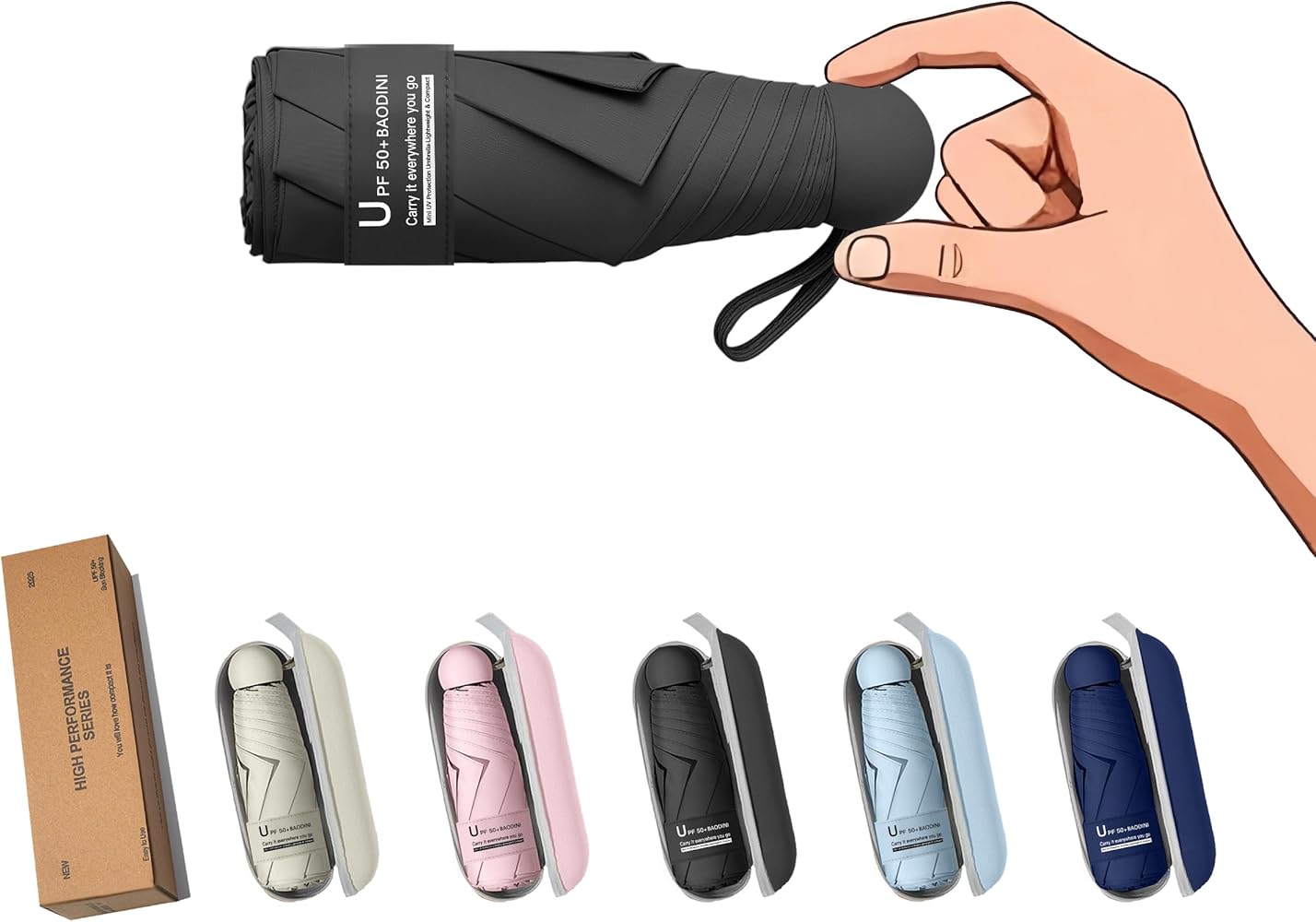 BAODINI迷你旅行伞-小巧便携防紫外线阳伞