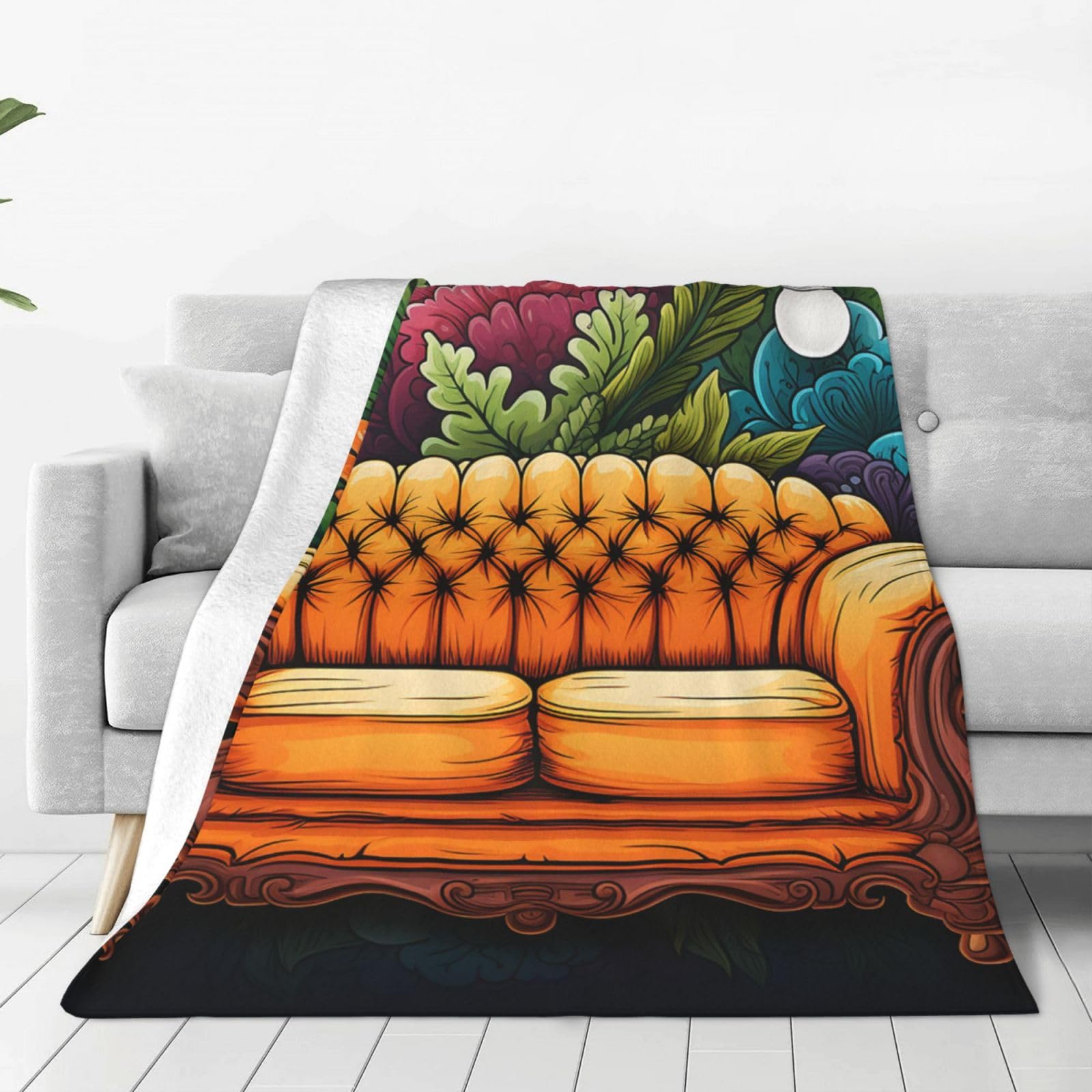 Couverture de canapé en flanelle microfibre douce 203x152 cm pour toutes les saisons