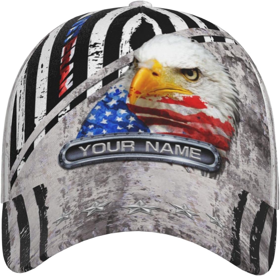 Veteran Hats for Men Women Custom Text/Name Adjustable Running Caps Printing Baseball Cap