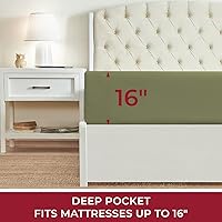 Vista 178 de Mellanni California King Fitted Sheet - Iconic Collection Bedding Sheets with up to 16 inch Deep Pocket - Soft & Cooling - Fade & Stain Resistant