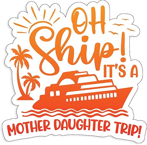 Miniatura 10 de Oh Ship It's a Mother and Daughter Trip - Imán colorido de crucero para puertas magnéticas de crucero de 7.5 x 7.4 pulgadas (arcoíris)
