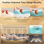 King Matelas Topper, 4.5 Topper de matelas en mousse mémoire de pouce pour douleurs dorsales - 2.5" Mousse mémoire de refroidissement douce et supportive + 2" Couverture de paillasson de dessus d'oreiller, avec poche profonde de 8-21 po, gris foncé