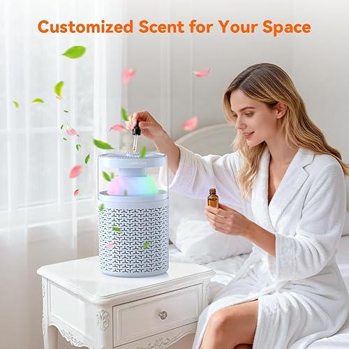 Miniatura 6 de AIRROMI Purificador de aire para mascotas para el hogar y el dormitorio, filtro de carbón activado HEPA, elimina la caspa y el olor de las mascotas,