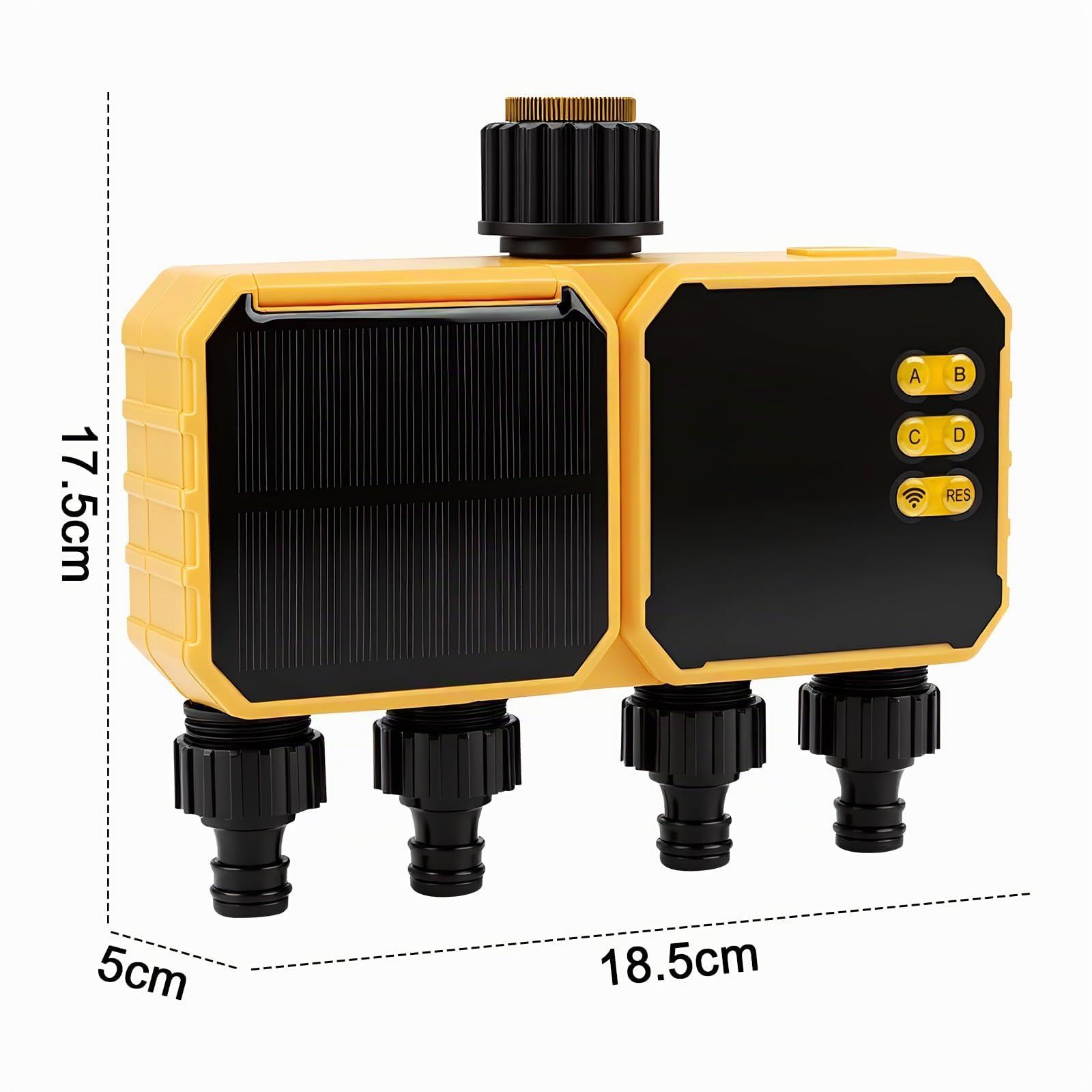 Bewässerungscomputer WLAN 4 Ausgänge,Smart Wasserzeitschaltuhr,App-Steuerung Sprachsteuerung Regenverzögerung Automatische Bewässerung,für Rasen,Garten