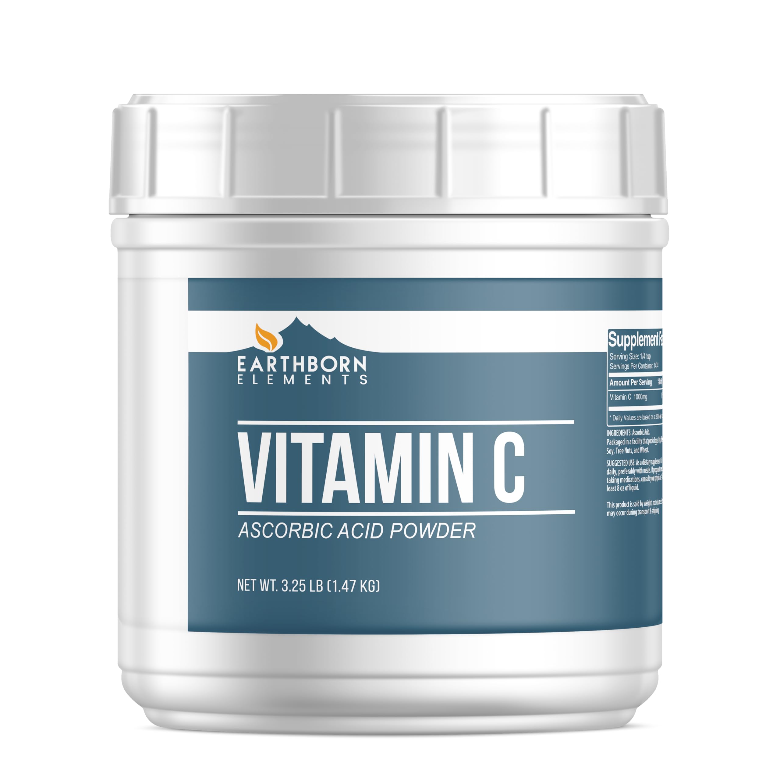 Earthborn Elements Vitamin C Powder 3.25 lb, Ascorbic Acid, Dietary Supplement