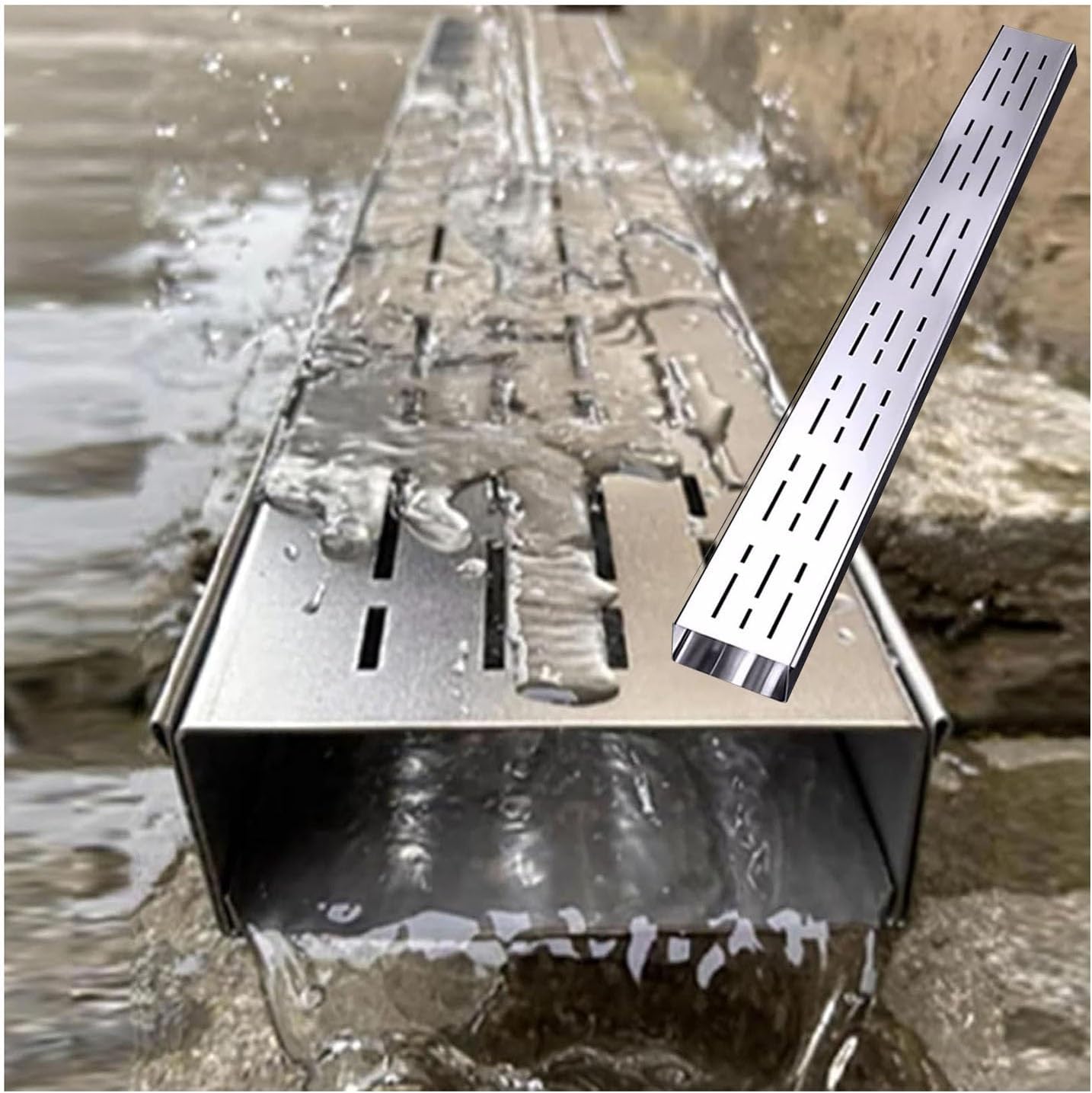 Amazon.co.jp: トレンチドレインシステム U 字型溝排水キット 長さ 60 Cm、 屋外用チャンネル排水管 金属格子付き、 庭ガレージ デッキ用リニア排水ストレーナー、 樹脂製雨どい(W10cm(4")xH15cm(5 7/8")) : DIY・工具・ガーデン 排水溝 ステンレススチール製トレンチドレン、庭、ドライブウェイ、デッキ、プール、歩道用リニア排水格子付き屋外チャンネルドレン、接合可