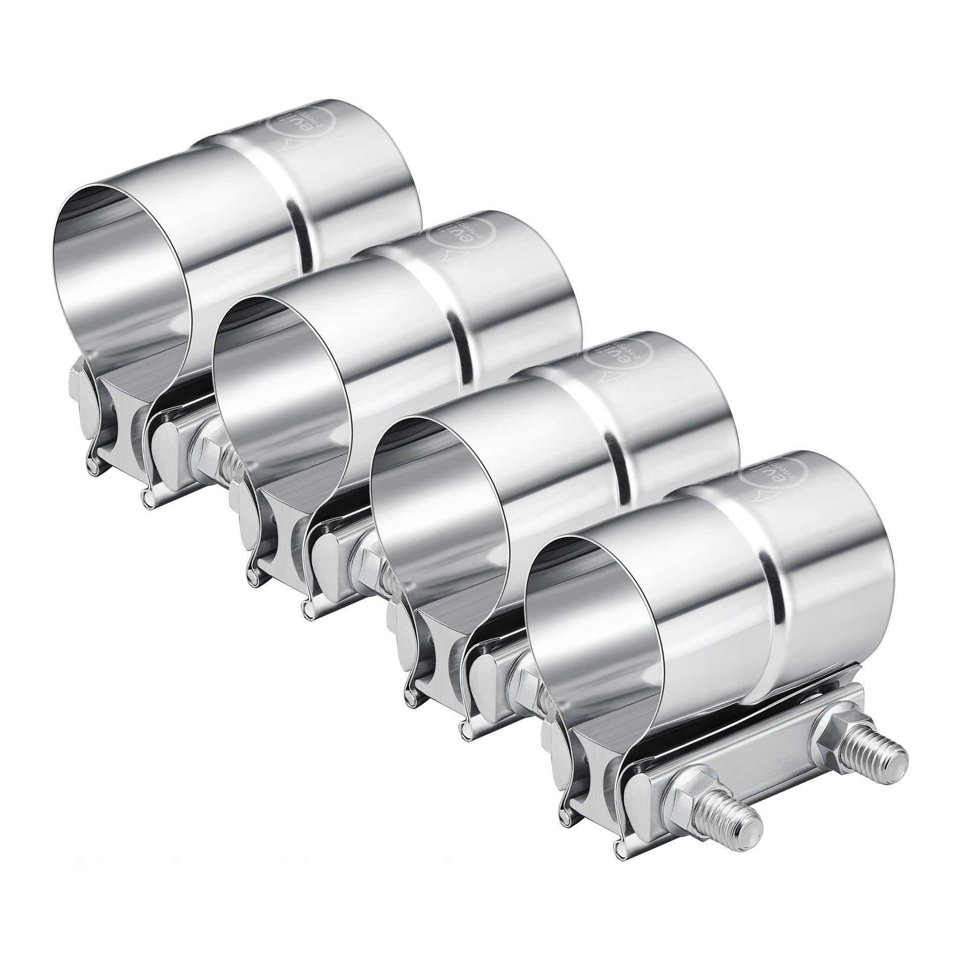 EVIL ENERGY 2.0" Lap Joint Exhaust Band Clamp Exhaust Repair Preformed 304 Stainless Steel 2pcs