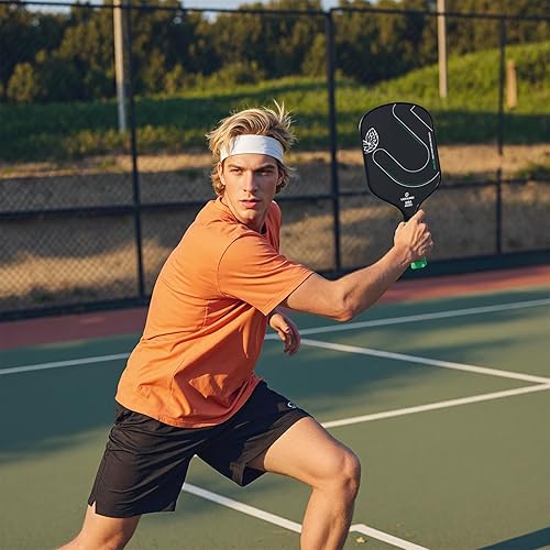 Miniatura 7 de Pala de pickleball T700 de fibra de carbono cruda, raquetas de pickleball con núcleo de panal de abeja de 0.63 pulgadas, equipo de control y