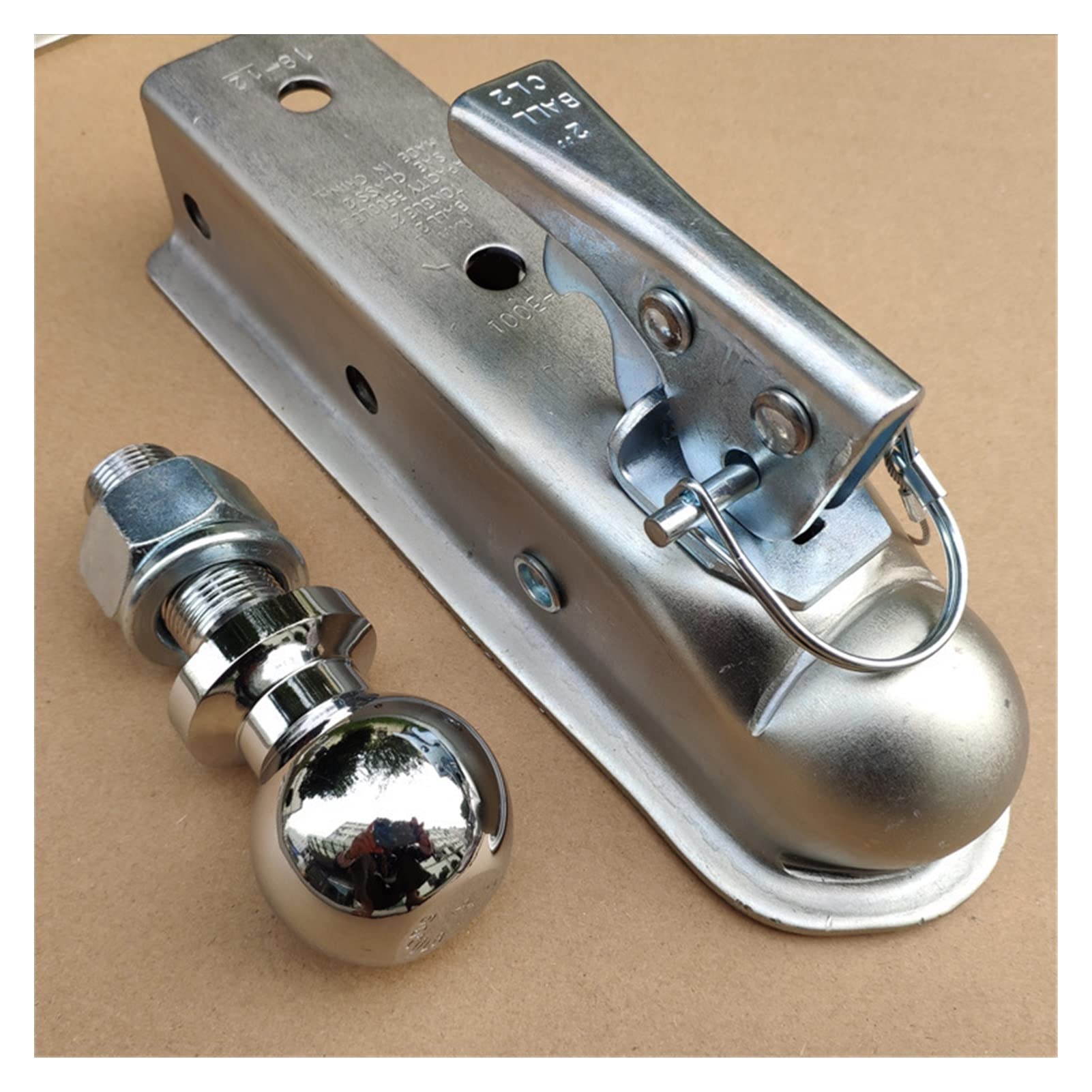 Enganche de Remolque, Conector de Remolque Americano Trailer Cubierta Bola Conexión la Cubierta 2 Pulgadas Accesorios modificación(2x3 Cover+Ball+Screw)