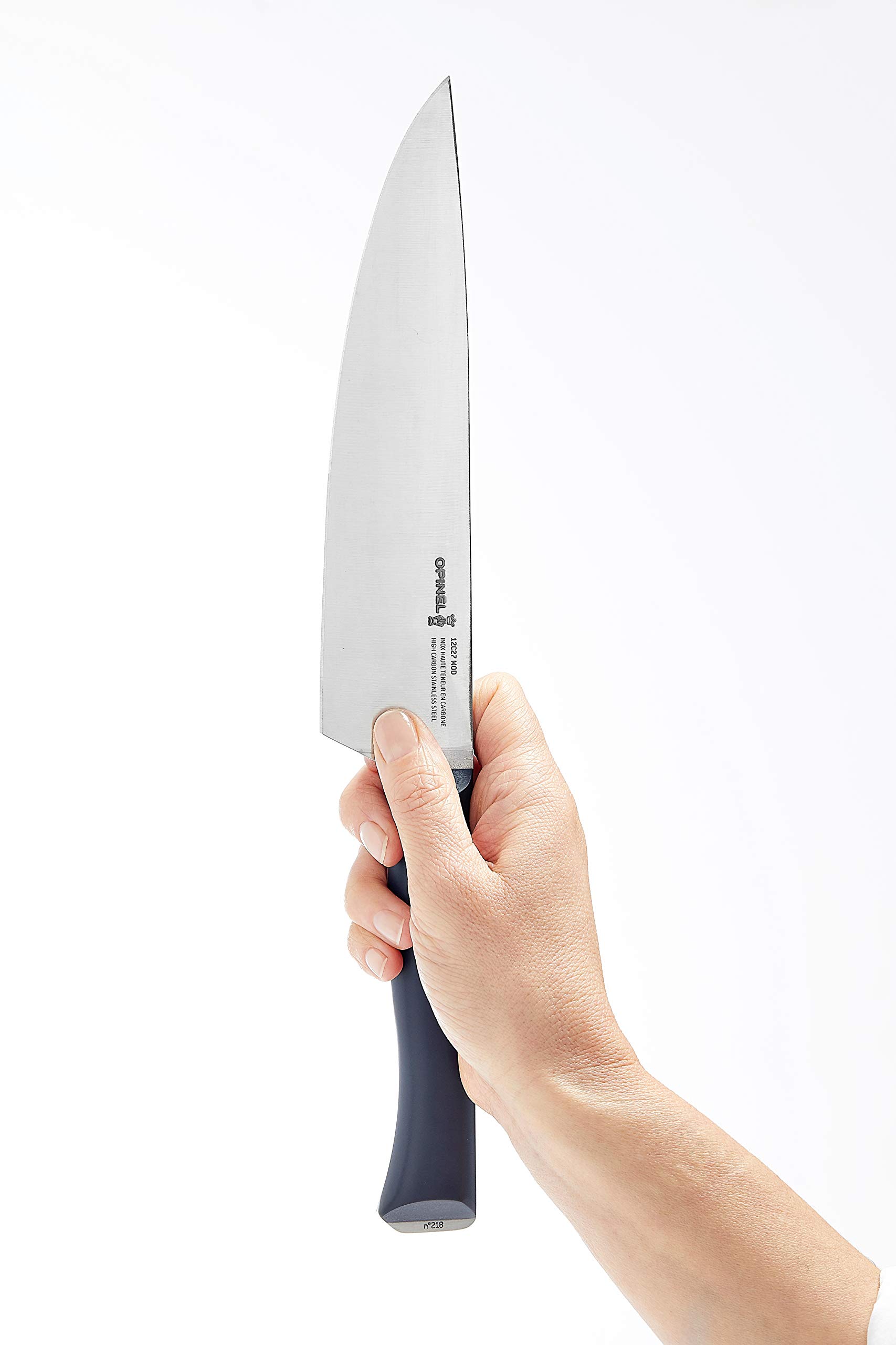 Opinel - N°217 Couteau de Chef 17 cm Intempora - pour Émincer, Découper et Trancher - Lame Inox Rigide - Manche Polyoxyméthylène Robuste - Fabrication Française