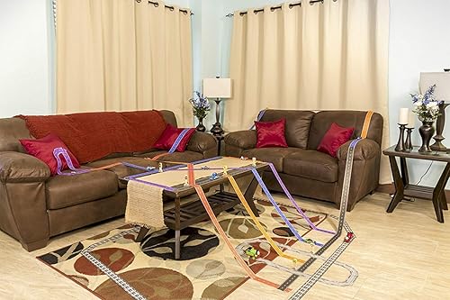 Miniatura 4 de Cinta adhesiva para pista de autos de carreras, rollo de cinta adhesiva para juegos de carreras, pista y tren, se adhiere a suelos y paredes