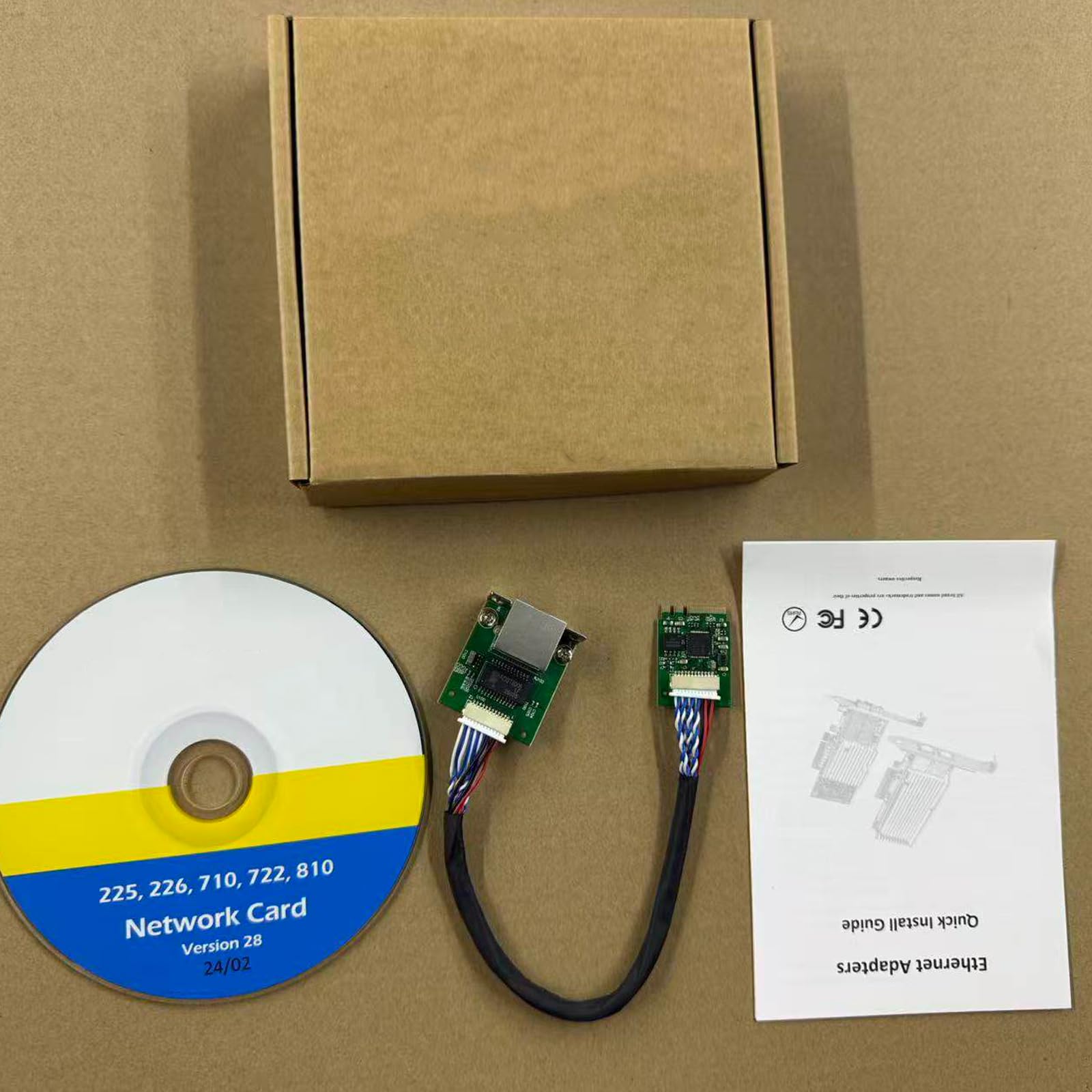 M.2 A+E Key to 2.5G Ethernet Adapter - NIC with Intel I226V, 100/1000/2500 Mbps RJ45 Stable Connection Cable Length 20cm, Compatible with OpenWRT | Windows | Linux | Server | PC | SBC (M.2 A+E Key) — view 2