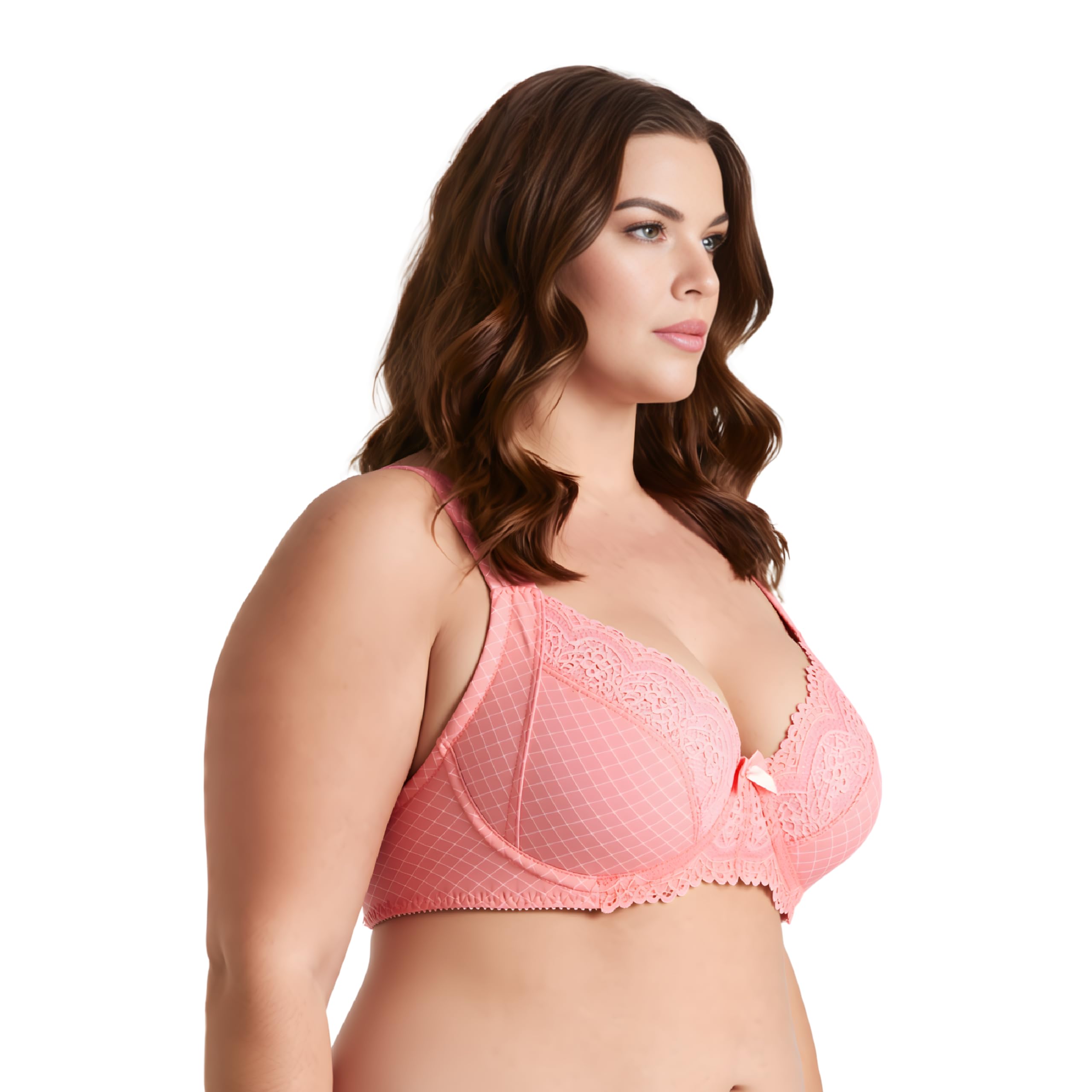 Curve Muse Reggiseno con Ferretto Sfoderato con Spallacci Imbottiti-x2 | Spalline Imbottite, Stampato, Balconcino, Effetto Lifting, Floreale, T-shirt
