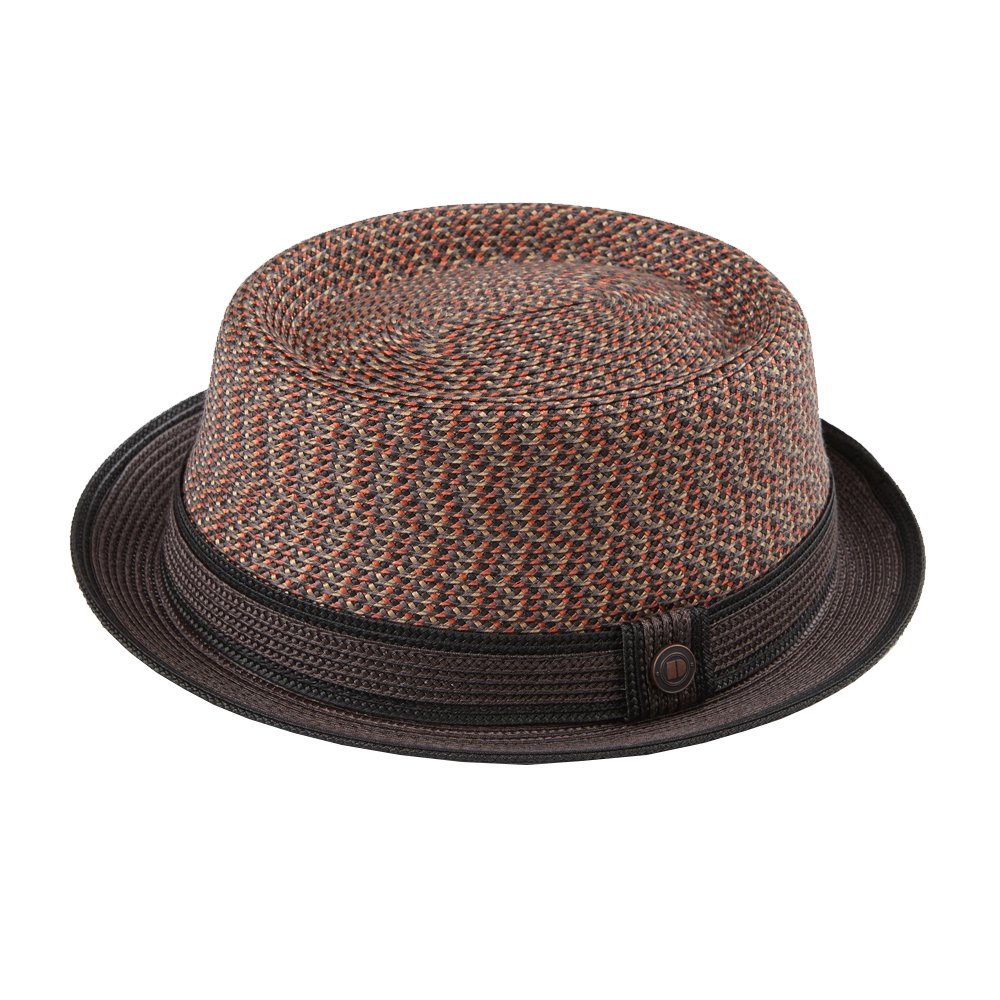 DASMARCA Mens Crushable & Packable Multi-Color Porkpie Summer Straw Hat - Bill Russett S