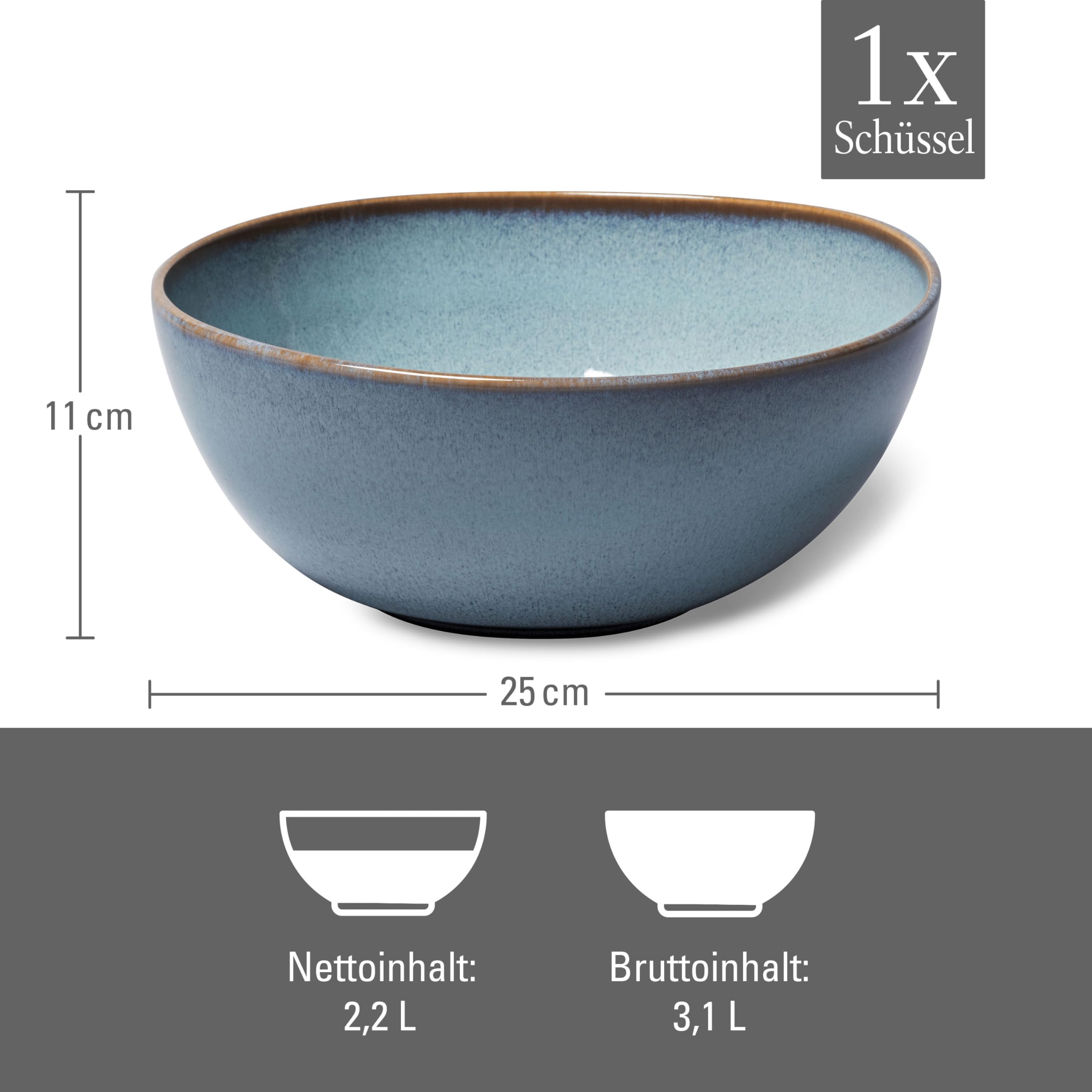 like. by Villeroy & Boch Lave glacé ciotola da portata 25,5x25,5x10,5cm