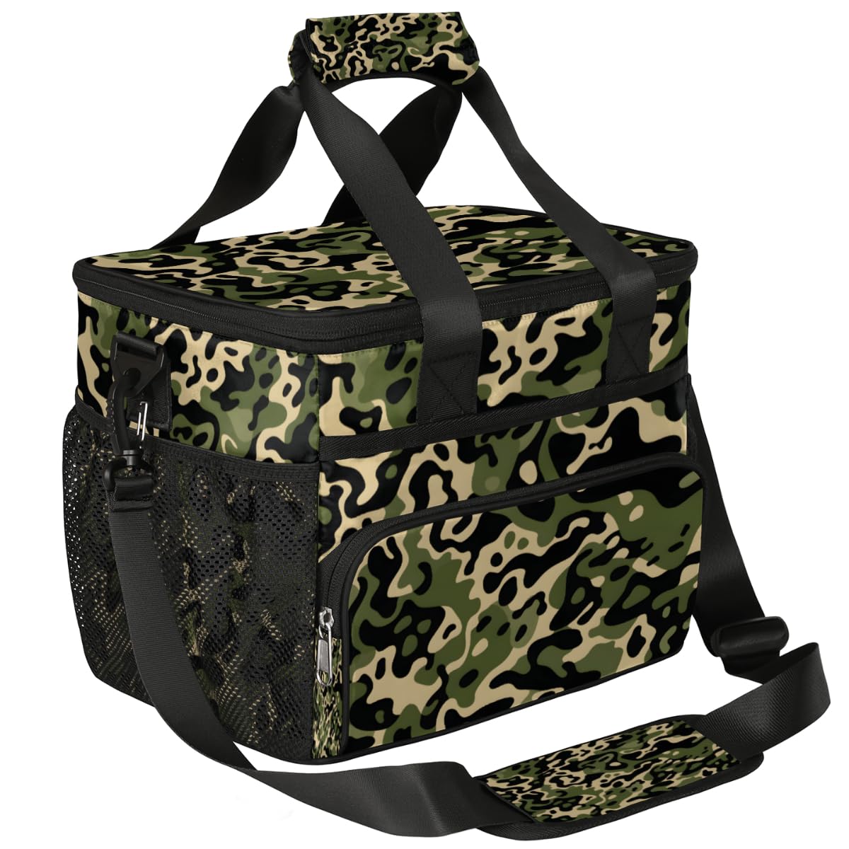 Military Texture Insulated Picnic Backpack Lunch Box for Women Men Picnic Basket Tote Lunch Bag Picnic Bag Portable Lunch Bags for Picnic, Beach, Work, Trip,Office, Camp Camo Skin