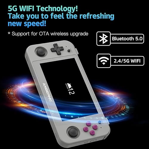 Miniatura 3 de RG505 Consola de juegos de mano retro sin emulador de tarjetas Consola de mano Android 12 Sistema Unisoc Tiger T618, pantalla táctil OLED de 4.95