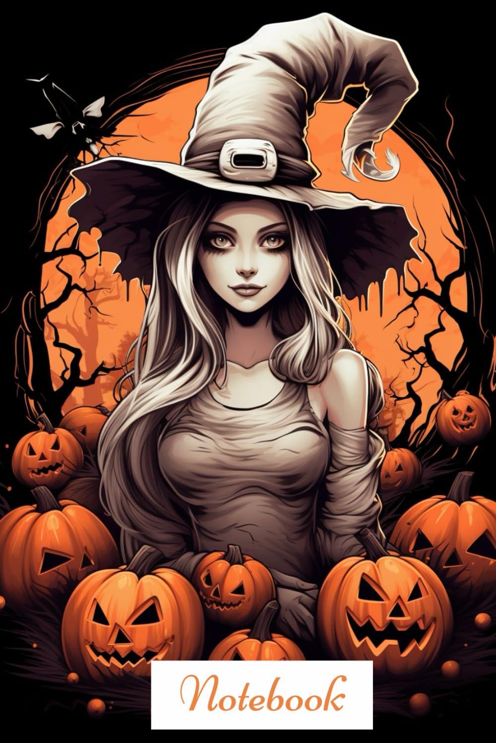Halloween Witch Notebook: Cute Halloween Witch and pumpkins Notebook, 6x9 format, 120 lined pages