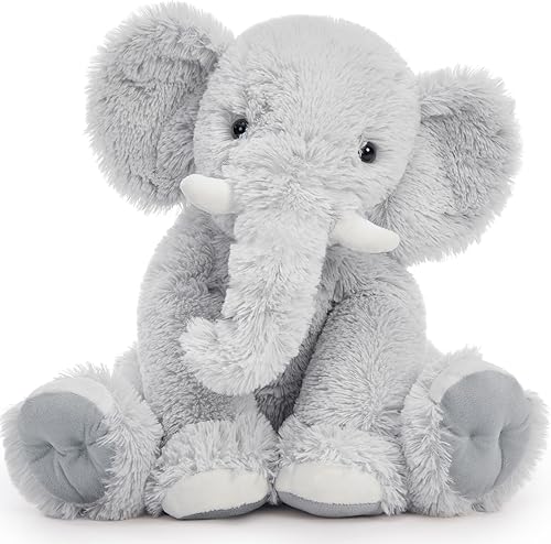Elefante de peluche gigante de 19.6 pulgadas, elefante gris de peluche para niños, regalo para niñas, cumpleaños, Navidad, día de San Valentín,