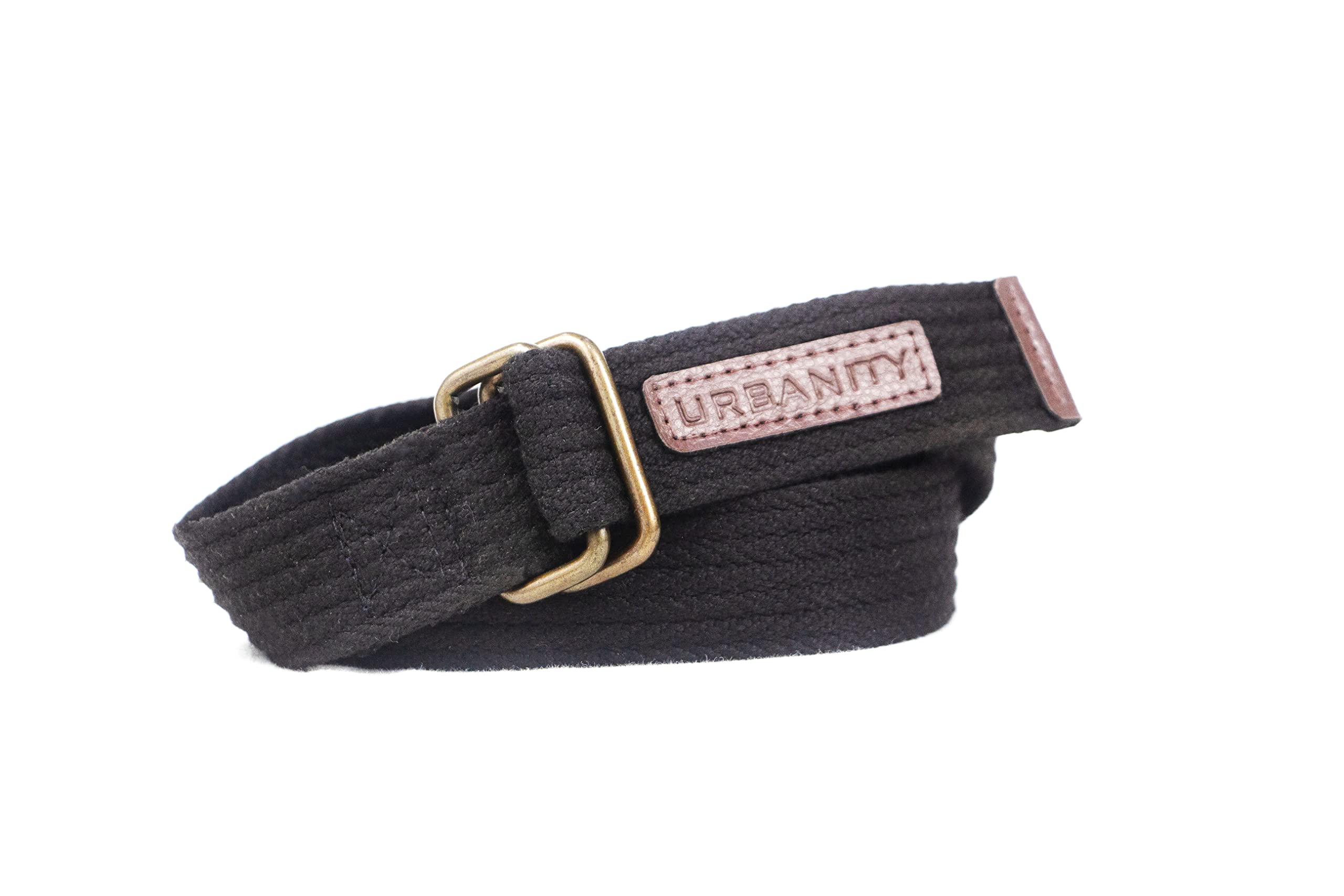 urbanity Black Free size Cotton Canvas Round D Buckle Unisex Casual/Formal Belt-picture-41