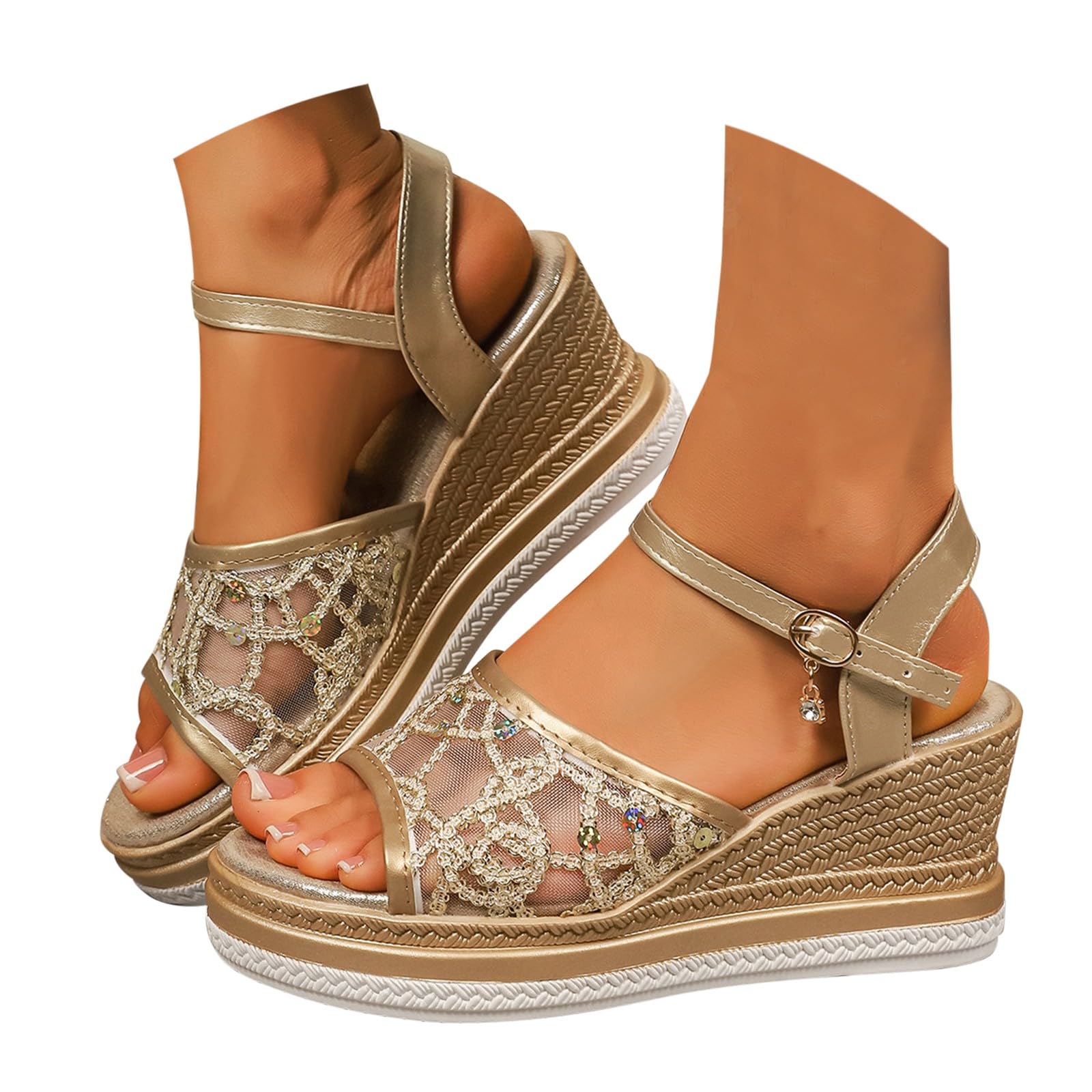 Sandalias de cuña para mujer, alpargatas