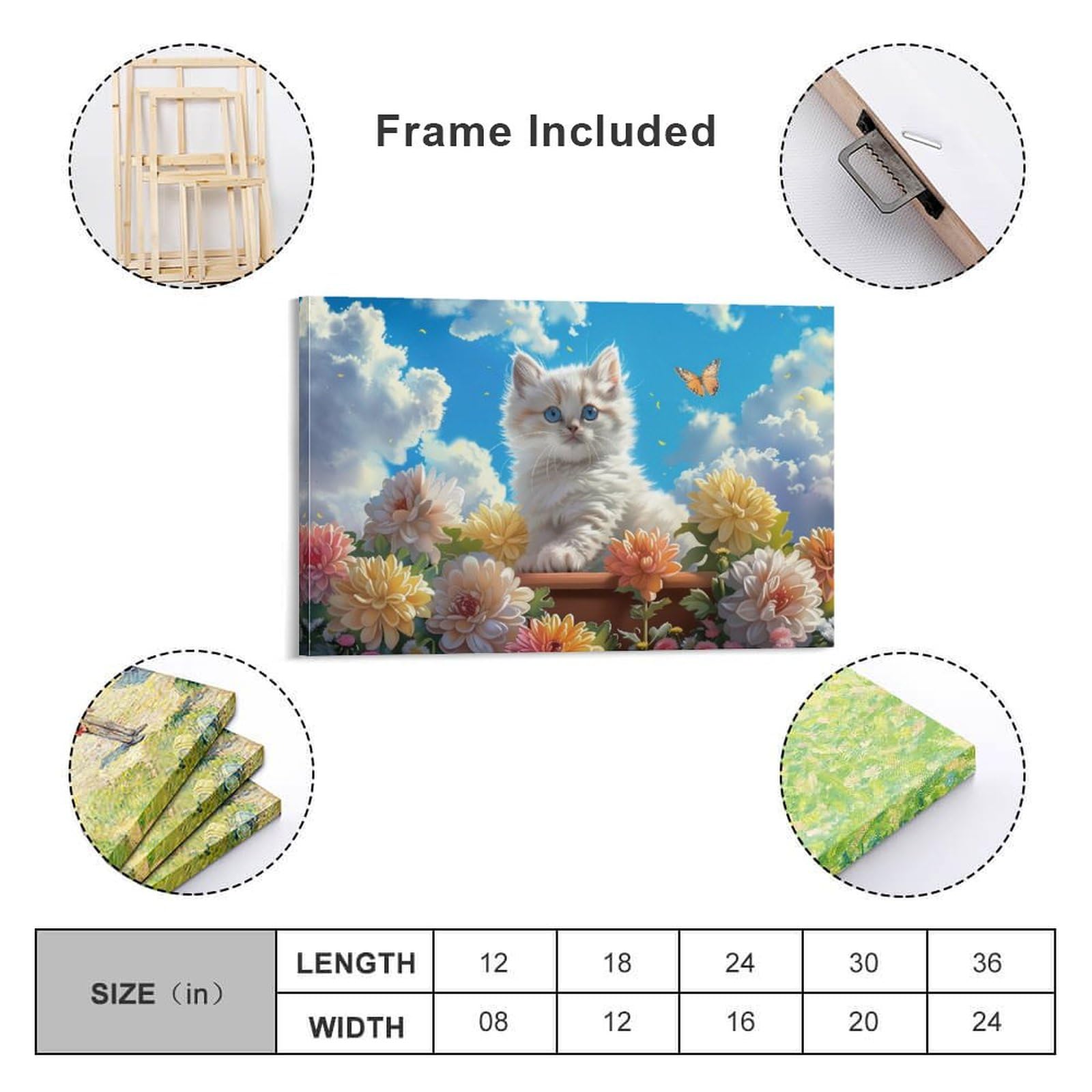 絵画　 額付( 青緑＋金色の枠) 油絵　F4-090718　かわいい子猫と女の子 絵画 額付 ( 白 ) 油絵 F4-030719 祈り 可愛い子猫（猫 絵画 白